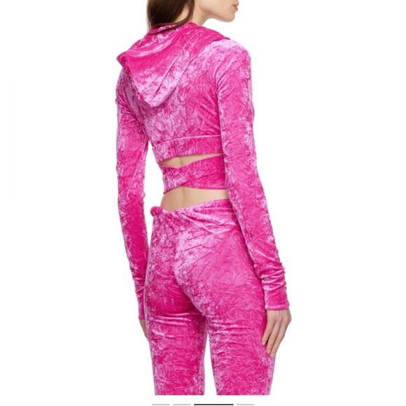 Versace Biggie Medusa cropped velvet hoodie size 42 New with tags - Picture 7 of 10